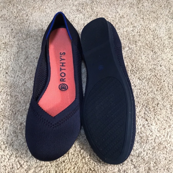 ROTHY'S size 8.5 navy lattice stitch maritime navy retired loafers - Picture 7 of 8